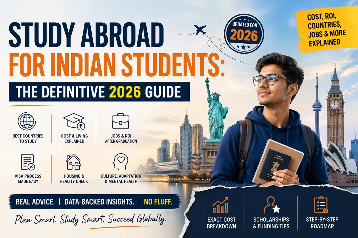2026 Definitive Guide to Study Abroad for Indian Students - Cost, ROI, and Visa Options